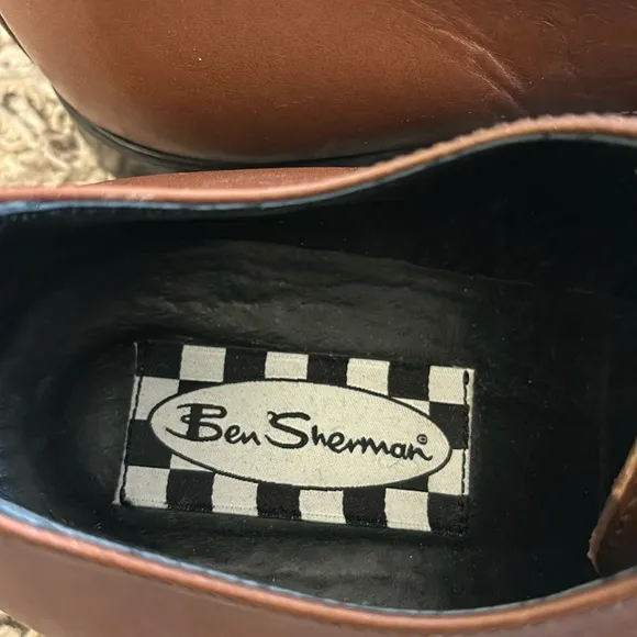 Ben Sherman Mens Tan Oxford Dress Shoes Size 10