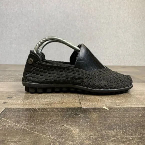 Bernie Mev womens 39 / US 8 shoes catwalk black woven slip on minimalist comfort
