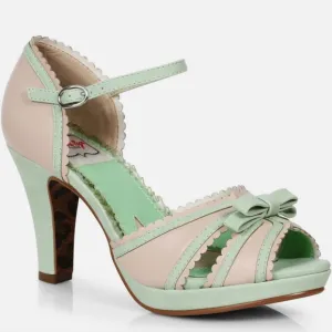 Bettie Page 'Sue' Mint and Cream Women's 4&quot; Heels