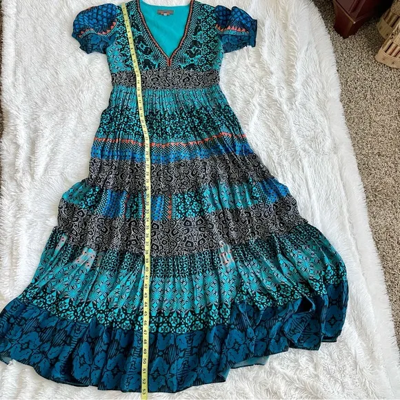 Bhanuni Marian Maxi Dress Anthropologie Boho Festival Embroidered Beaded Event