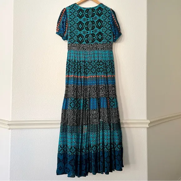 Bhanuni Marian Maxi Dress Anthropologie Boho Festival Embroidered Beaded Event