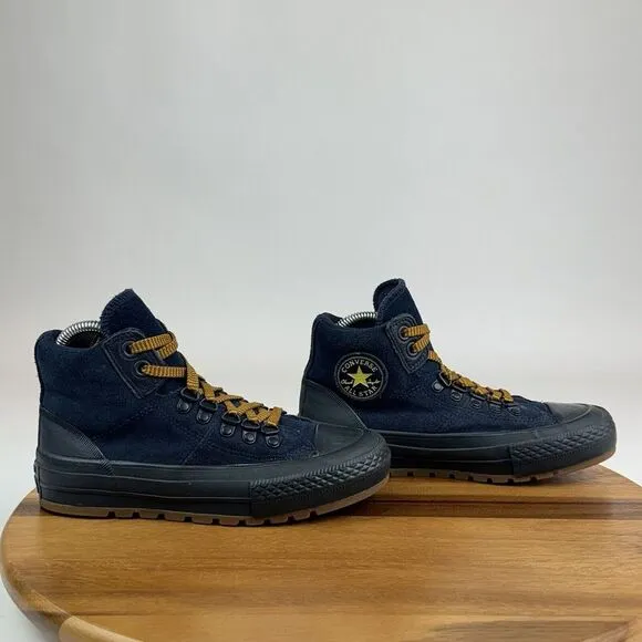 Big Kids Converse CTAS Street Hiker Navy Blue Suede Hi Top Sneakers Shoes Size 3