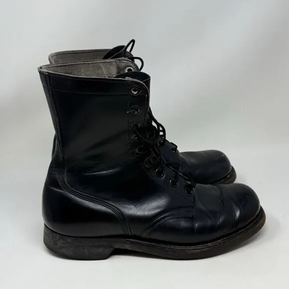 Biltrite Military Combat Jump Boots Mens 9 W Wide Black Vintage 1966 USA Made