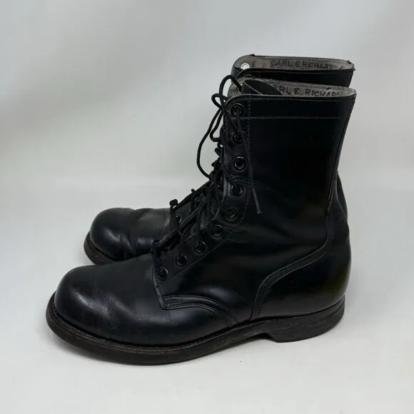 Biltrite Military Combat Jump Boots Mens 9 W Wide Black Vintage 1966 USA Made