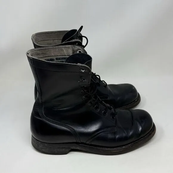 Biltrite Military Combat Jump Boots Mens 9 W Wide Black Vintage 1966 USA Made