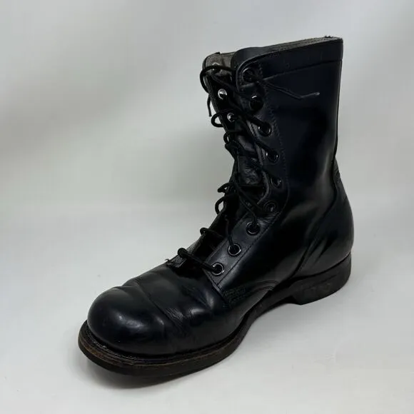 Biltrite Military Combat Jump Boots Mens 9 W Wide Black Vintage 1966 USA Made