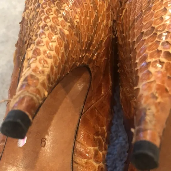 BIONDINI VINTAGE 80s SNAKE SKIN BOOTS…RARE!