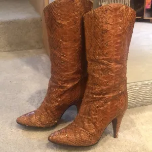BIONDINI VINTAGE 80s SNAKE SKIN BOOTS…RARE!