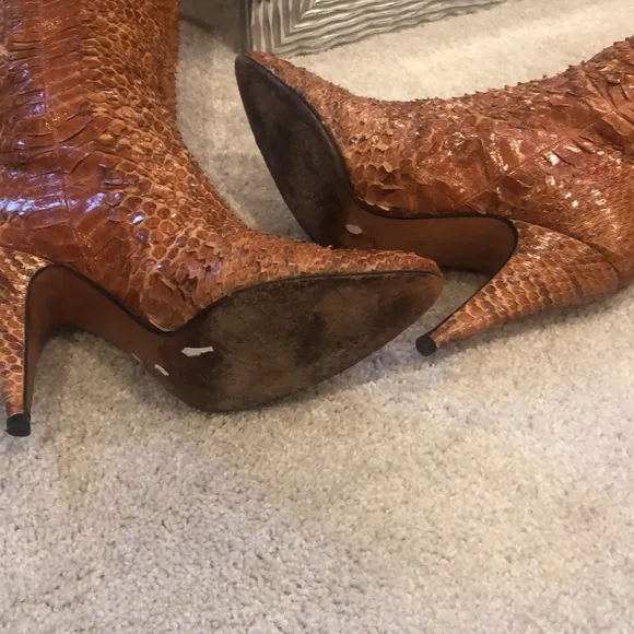 BIONDINI VINTAGE 80s SNAKE SKIN BOOTS…RARE!
