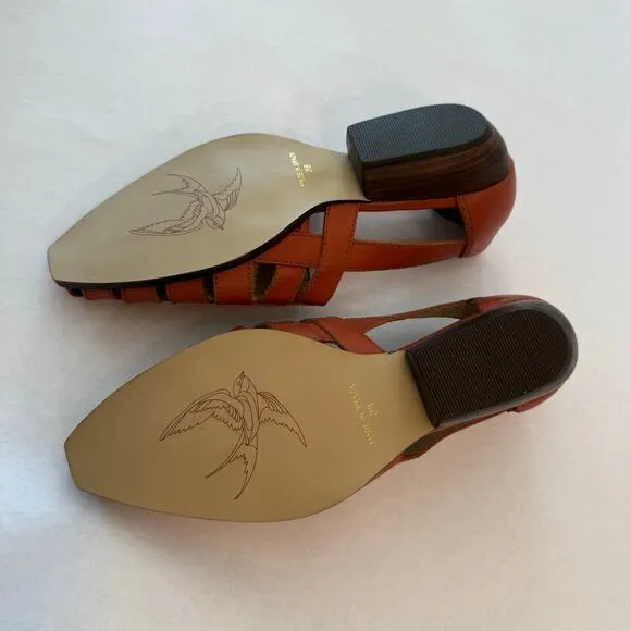 Bird of Flight Sandals Size 8 Boho Western Leather Cutout Low Heel Brazil