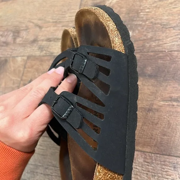 Birkenstock Granada Soft Footbed Sandals black and brown size 36
