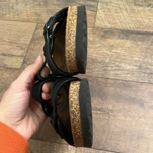 Birkenstock Granada Soft Footbed Sandals black and brown size 36