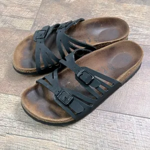 Birkenstock Granada Soft Footbed Sandals black and brown size 36