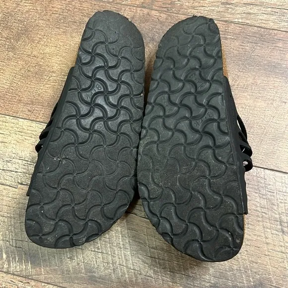 Birkenstock Granada Soft Footbed Sandals black and brown size 36