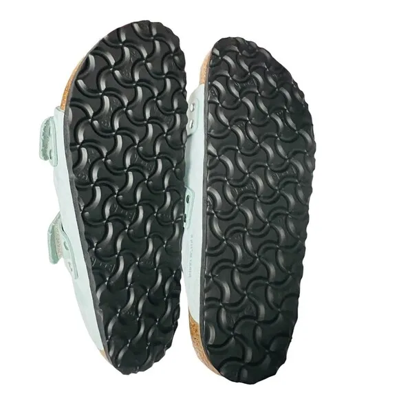 Birkenstock Uji Shine Slide Sandal SURF GREEN Narrow Size 6 US / 37 EU New $160