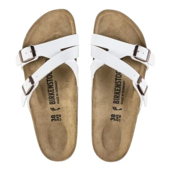 Birkenstock Yao Balance Birko-Flor Sandals Womens 38 EU Narrow Shoes Slide White