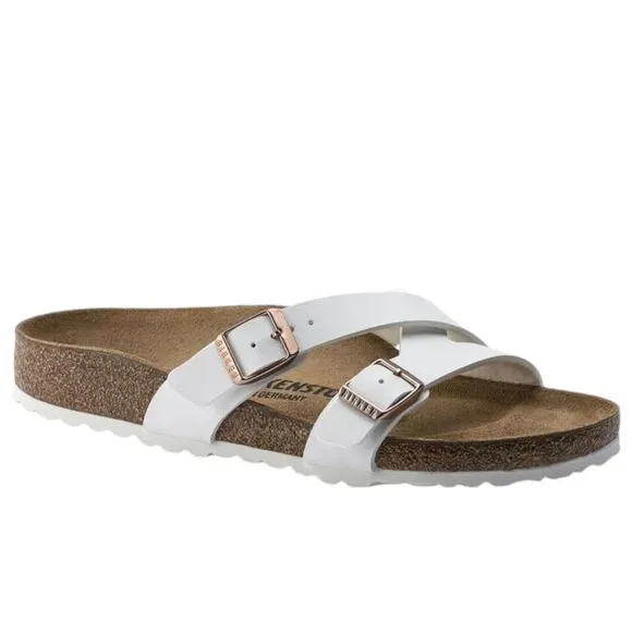 Birkenstock Yao Balance Birko-Flor Sandals Womens 38 EU Narrow Shoes Slide White