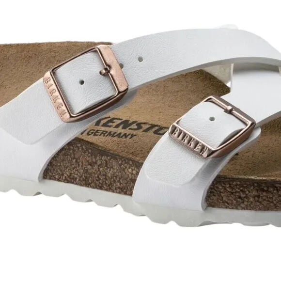 Birkenstock Yao Balance Birko-Flor Sandals Womens 38 EU Narrow Shoes Slide White