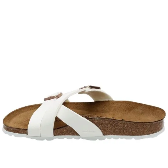 Birkenstock Yao Balance Birko-Flor Sandals Womens 38 EU Narrow Shoes Slide White
