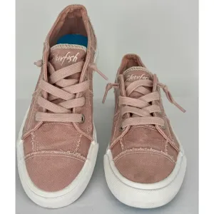 Blowfish Women Mailbu Maxine Slip on Sneakers 7.5 Pink Canvas Lace-Up Beachy