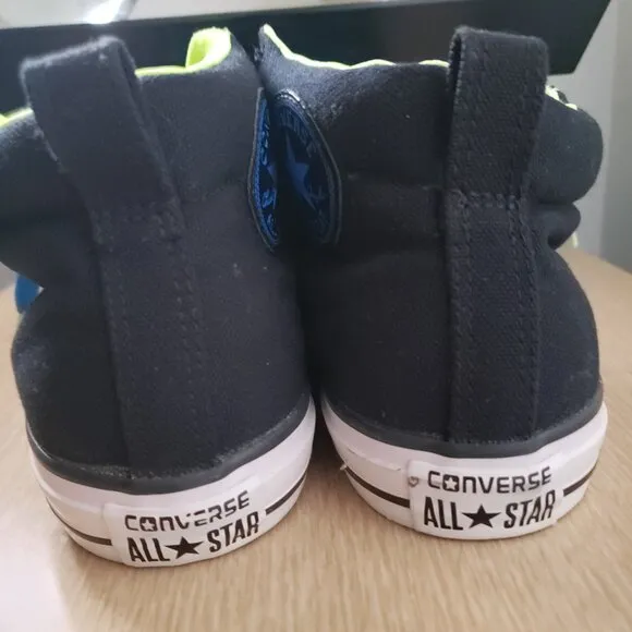 BNWoT CTAS City Street Black Volt Yellow Lime mid top kicks (12M: 14W)