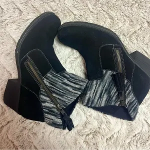 B.O.C. Black Suede Bohemian Boots Size 7.5