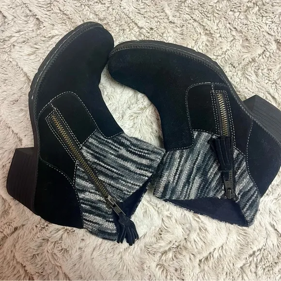 B.O.C. Black Suede Bohemian Boots Size 7.5