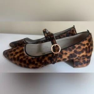 Boden Rosabel Leopard Calf Hair Pointed Toe.  Size 40