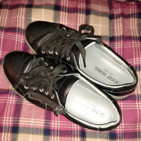 BOGO Josef Seibel Black Leather Classic Dress Sneakers Trainers Work Shoes 8.5