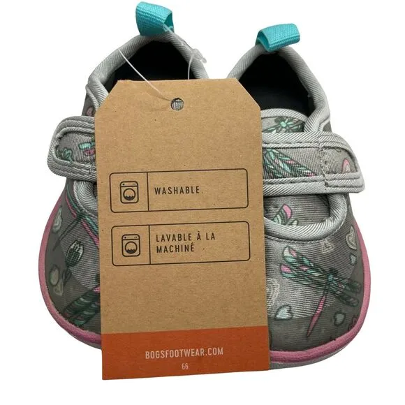 Bogs Shoes Dragonfly Puddles Unisex Kids Kicker Strap 72537K-066 Gray Slip On 4