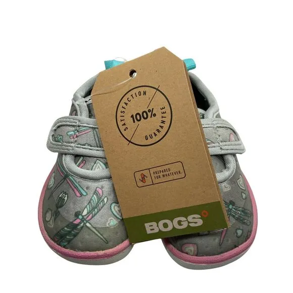 Bogs Shoes Dragonfly Puddles Unisex Kids Kicker Strap 72537K-066 Gray Slip On 4