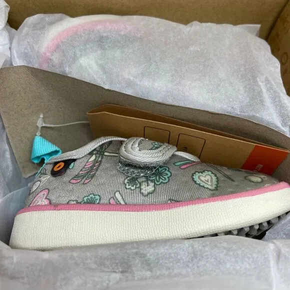 Bogs Shoes Dragonfly Puddles Unisex Kids Kicker Strap 72537K-066 Gray Slip On 4