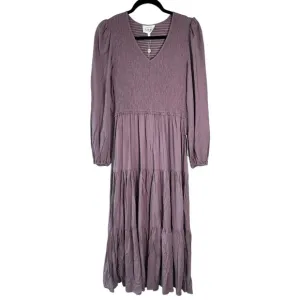 Bohme Solid Boho Style Maxi Dress Lavender Small NWT