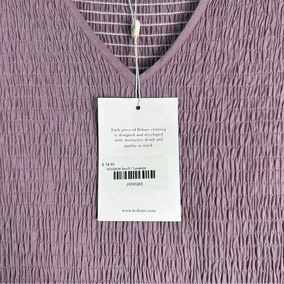 Bohme Solid Boho Style Maxi Dress Lavender Small NWT