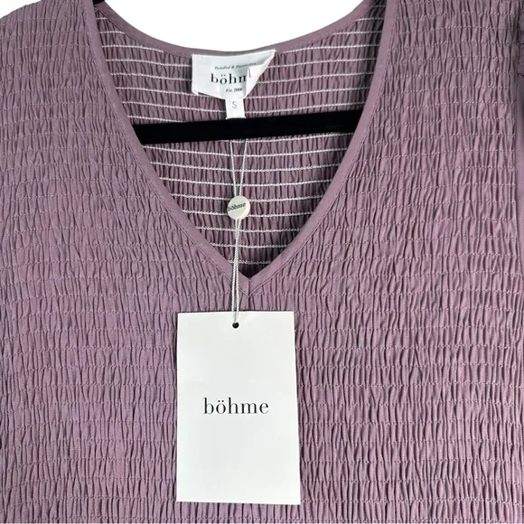 Bohme Solid Boho Style Maxi Dress Lavender Small NWT