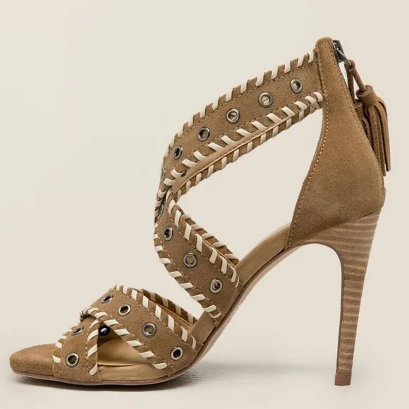 Boho Leather Tassels High Heel Sandal