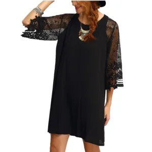 Boho Tunic Dress, Casual Crewneck Half Sleeve, NEW, Women’s Size Large