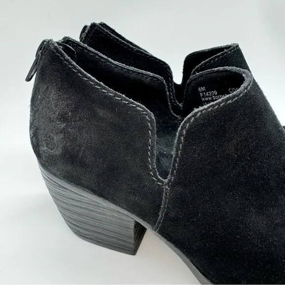 Born Antonia Black Suede D'Orsay Heeled Shooties Size 6