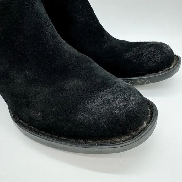 Born Antonia Black Suede D'Orsay Heeled Shooties Size 6