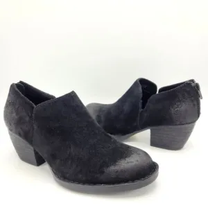 Born Antonia Black Suede D'Orsay Heeled Shooties Size 6