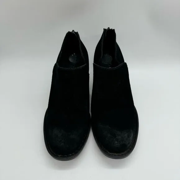 Born Antonia Black Suede D'Orsay Heeled Shooties Size 6