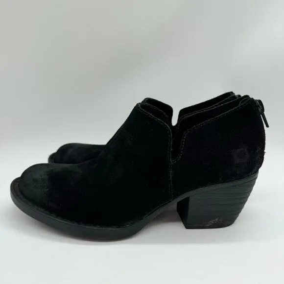 Born Antonia Black Suede D'Orsay Heeled Shooties Size 6