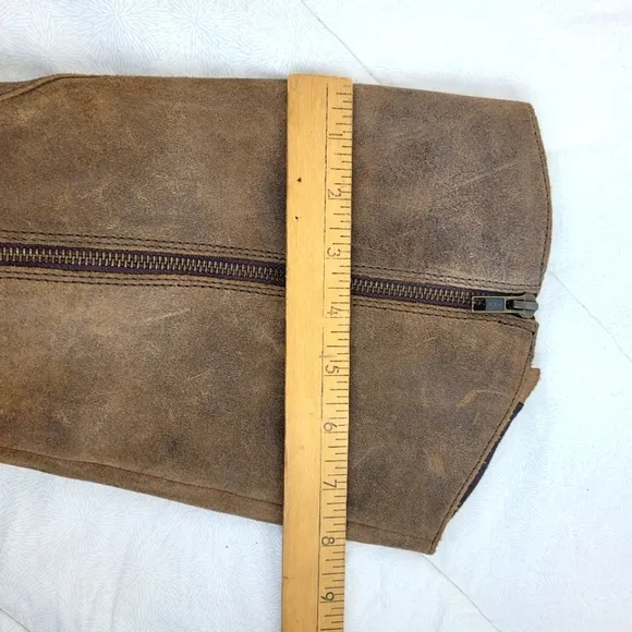 Born distressed brown leather tall boots buckle details heels western boho 10