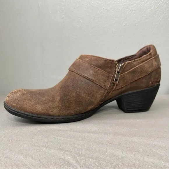 Born Size 9.5 Distressed Brown Harness Low Top Boots Western Cowgirl Boho Grunge