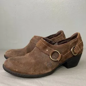 Born Size 9.5 Distressed Brown Harness Low Top Boots Western Cowgirl Boho Grunge