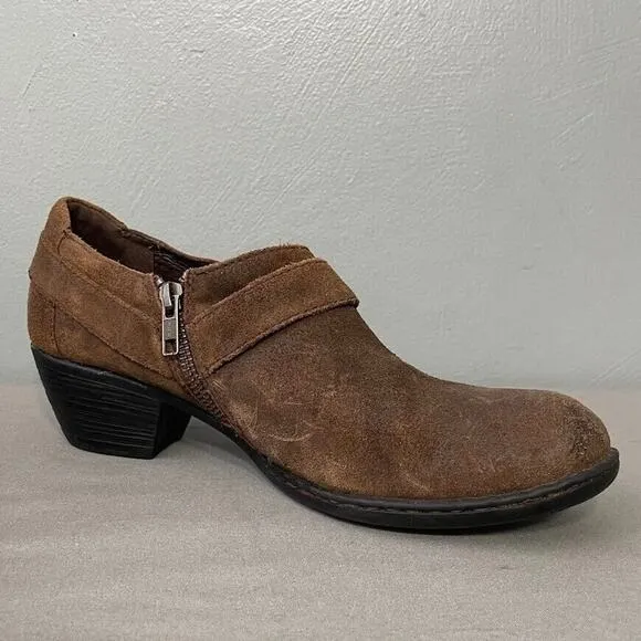 Born Size 9.5 Distressed Brown Harness Low Top Boots Western Cowgirl Boho Grunge