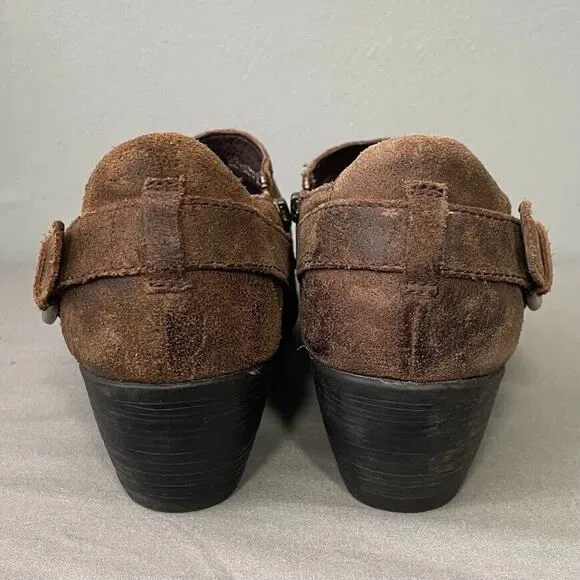 Born Size 9.5 Distressed Brown Harness Low Top Boots Western Cowgirl Boho Grunge