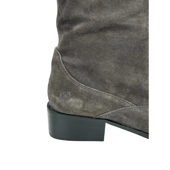 Born Women's Over the Knee Boot Crown Cady 2 SZ 7.5 Grey Suede Relaxed Slouchy