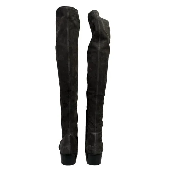 Born Women's Over the Knee Boot Crown Cady 2 SZ 7.5 Grey Suede Relaxed Slouchy