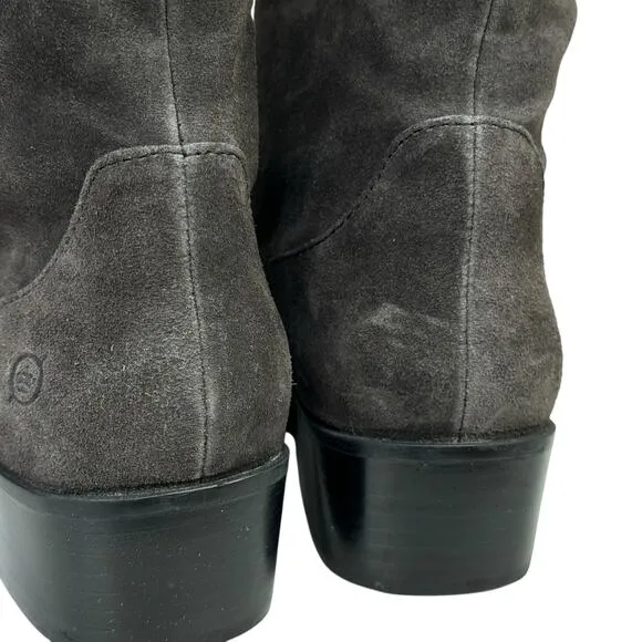 Born Women's Over the Knee Boot Crown Cady 2 SZ 7.5 Grey Suede Relaxed Slouchy